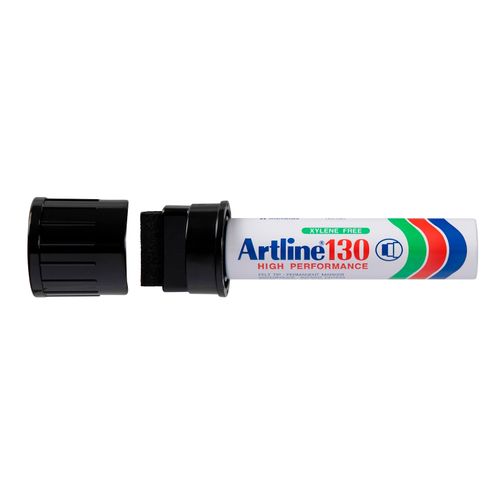 Artline 130 Permanent Marker 30mm Wedge Nib Black - Sold Each (6 per Box)