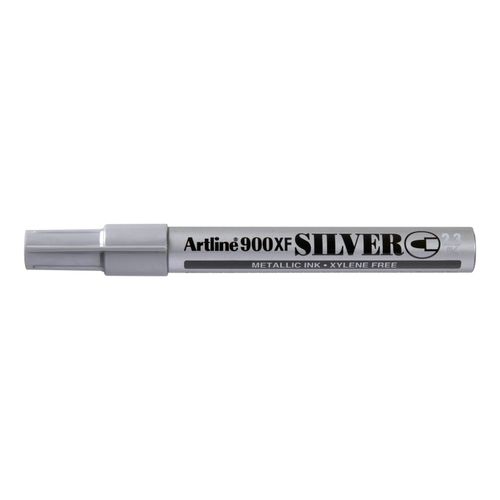 Artline 900 Metallic Permanent Marker Medium 2.3mm Bullet Nib Silver - Sold Each (12 per Box)