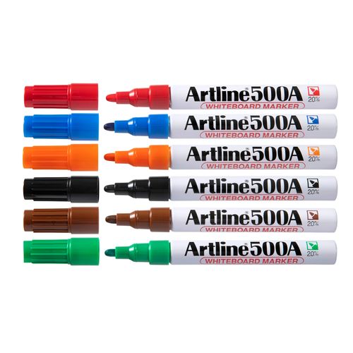 Artline 500A Whiteboard Marker 2mm Bullet Nib Assorted Box 12