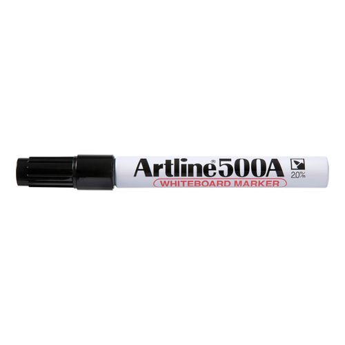 Artline 500A Whiteboard Marker 2mm Bullet Nib Black - Sold Each (12 per Box)