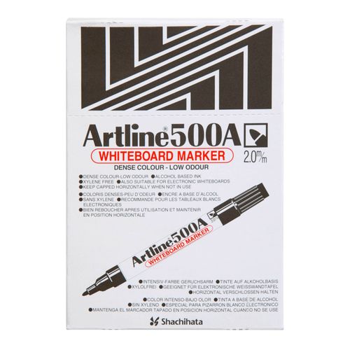 Artline 500A Whiteboard Marker 2mm Bullet Nib Blue - Sold Each (12 per Box)