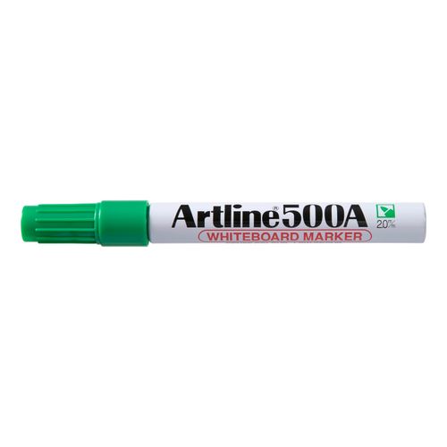 Artline 500A Whiteboard Marker 2mm Bullet Nib Green - Sold Each (12 per Box)