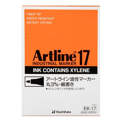 Artline 17 Industrial Permanent Marker 1.5mm Bullet Nib Black - Sold Each (12 per Box)