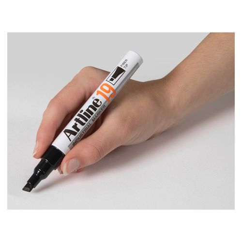 Artline 19 Industrial Permanent Marker 5mm Chisel Nib Black - Sold Each (12 per Box)