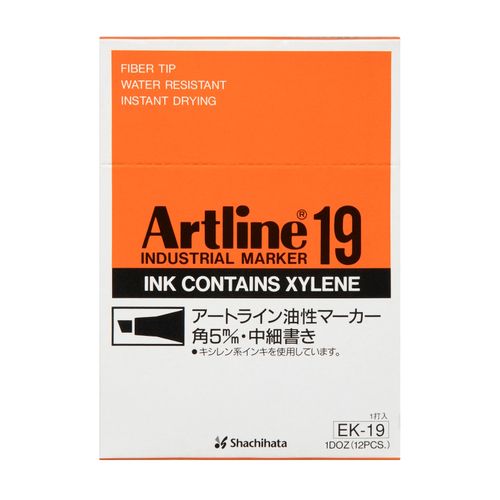 Artline 19 Industrial Permanent Marker 5mm Chisel Nib Black - Sold Each (12 per Box)