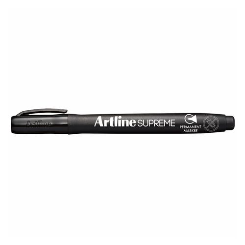 Artline Supreme Permanent Marker Bullet 1.0mm Black - Sold Each (12 per Box)