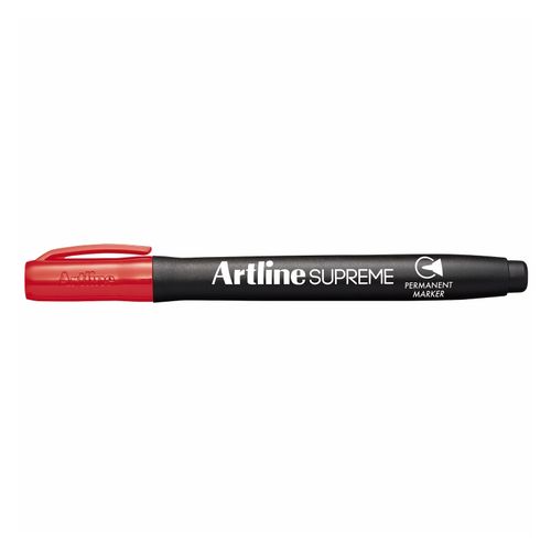 Artline Supreme Permanent Marker Bullet 1.0mm Red - Sold Each (12 per Box)