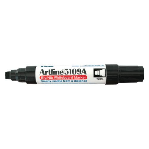 Artline 5109A Whiteboard Marker 10mm Chisel Nib Black - Sold Each (6 per Box)