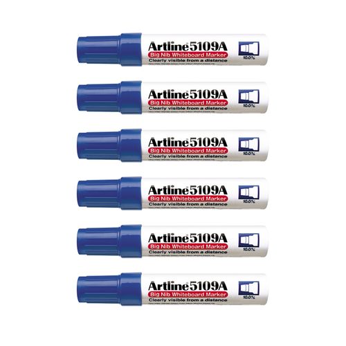 Artline 5109A Whiteboard Marker 10mm Chisel Nib Blue - Sold Each (6 per Box)