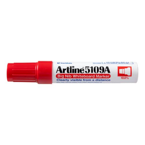 Artline 5109A Whiteboard Marker 10mm Chisel Nib Red - Sold Each (6 per Box)