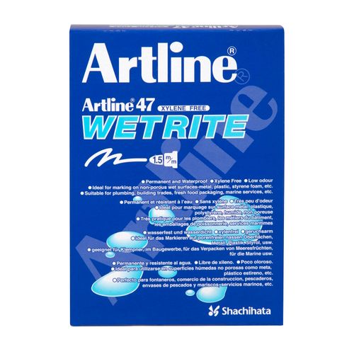 Artline 47 Wetrite Permanent Marker 1.5mm Bullet Nib Black - Sold Each (12 per Box)