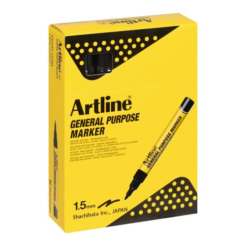 Artline Professional Permanent Marker General Purpose Bullet Black - Sold Each (12 per Box)
