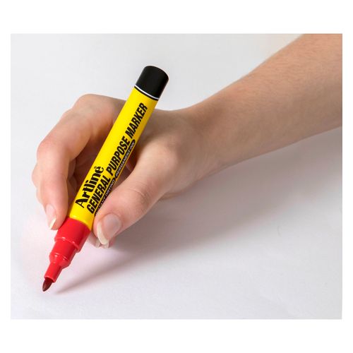 Artline Professional Permanent Marker General Purpose Bullet Red - Sold Each (12 per Box)