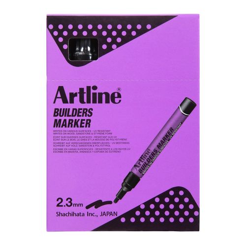 Artline Professional Permanent Marker Builders Bullet Black - Sold Each (12 per Box)