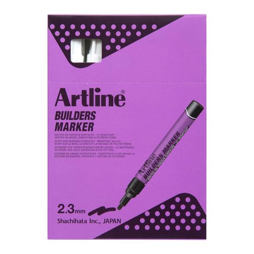 Artline Professional Permanent Marker Builders Bullet White - Sold Each (12 per Box)