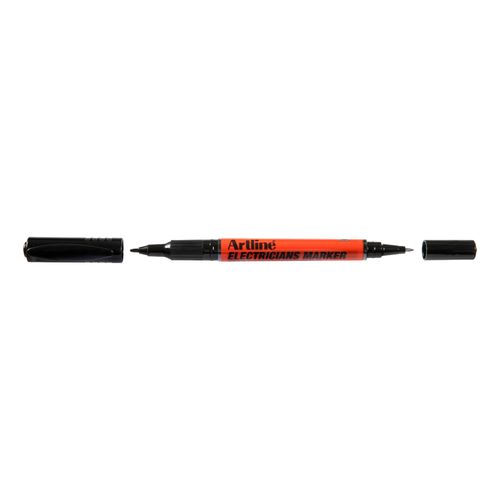Artline Professional Permanent Marker Electricians Dual Nib Bullet Black - Sold Each (12 per Box)