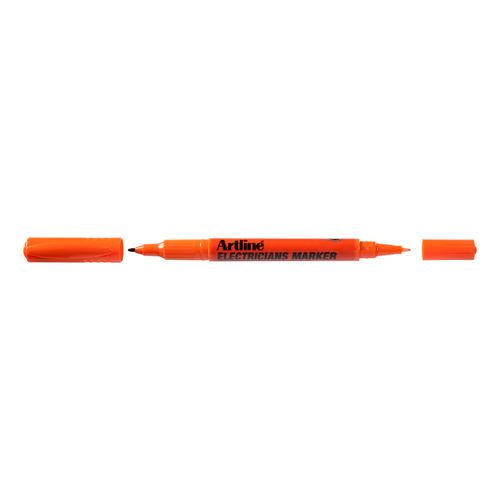 Artline Professional Permanent Marker Electricians Dual Nib Bullet Orange - Sold Each (12 per Box)