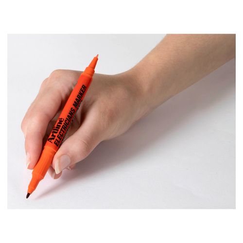 Artline Professional Permanent Marker Electricians Dual Nib Bullet Orange - Sold Each (12 per Box)