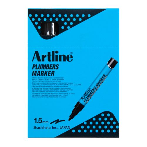 Artline Professional Permanent Marker Plumbers Bullet Black - Sold Each (12 per Box)