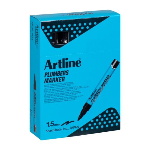 Artline Professional Permanent Marker Plumbers Bullet Black - Sold Each (12 per Box)