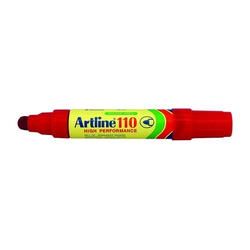 Artline 110 Permanent Marker 4mm Bullet Nib Red Box 6
