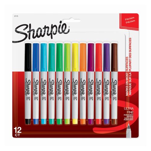 Sharpie Marker Ultra Fine Assorted Pack 12