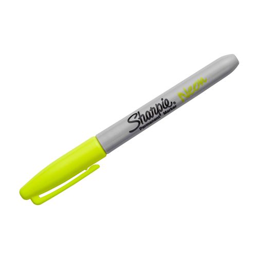 Sharpie Permanent Marker Fine Bullet Neon Yellow Box 12