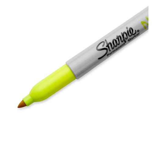 Sharpie Permanent Marker Fine Bullet Neon Yellow Box 12