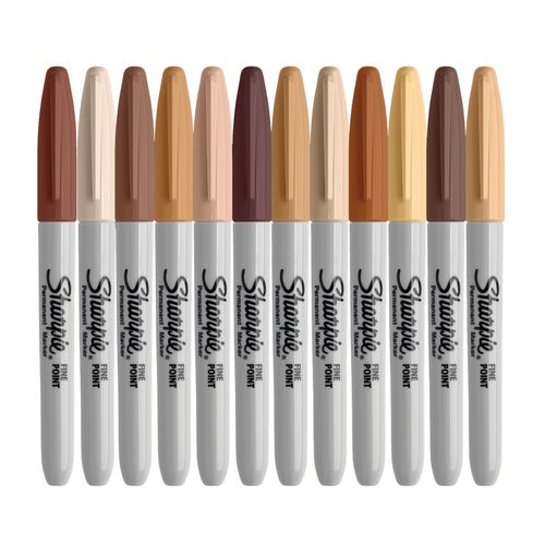 Sharpie Permanent Marker Fine Bullet Assorted Portrait Pack 12