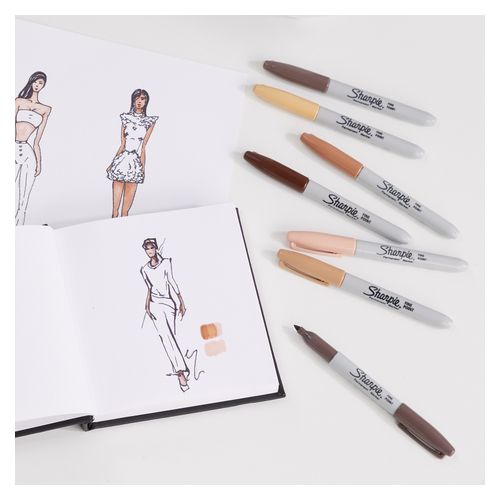 Sharpie Permanent Marker Fine Bullet Assorted Portrait Pack 12