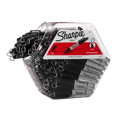 Sharpie Permanent Marker Fine Bullet Mini Black Canister 72