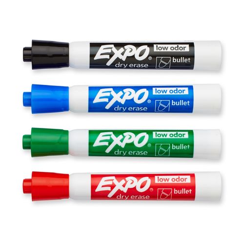 Expo Whiteboard Markers Bullet Assorted Pack 4