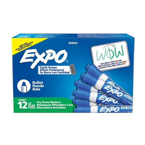 Expo Whiteboard Marker Bullet Blue Box 12