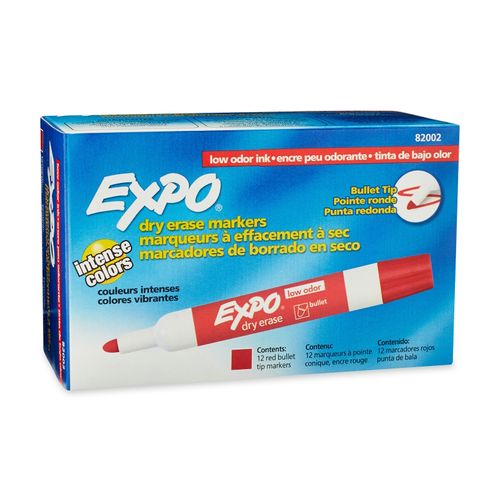 Expo Whiteboard Marker Bullet Red Box 12