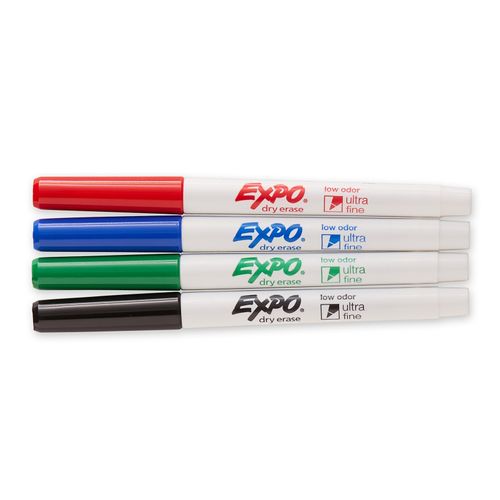 Expo Whiteboard Marker Bullet Ultra Fine Assorted Pack 4