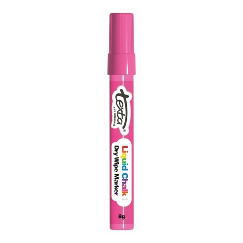 Texta Liquid Chalk Marker Dry Wipe Pink 4mm - Sold Each (12 per Box)