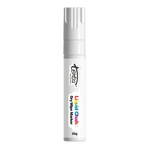 Texta Liquid Chalk Marker Dry Wipe White 15mm - Sold Each (12 per Box)