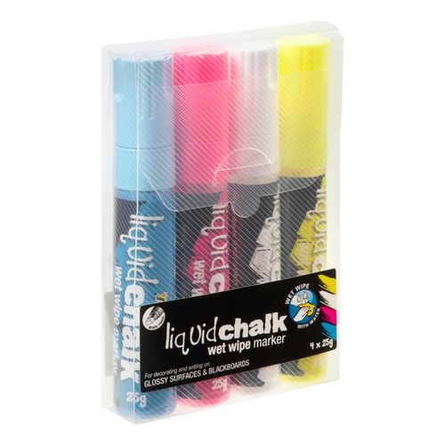 Texta Liquid Chalk Marker Wet Wipe Assorted 15mm Wallet 4