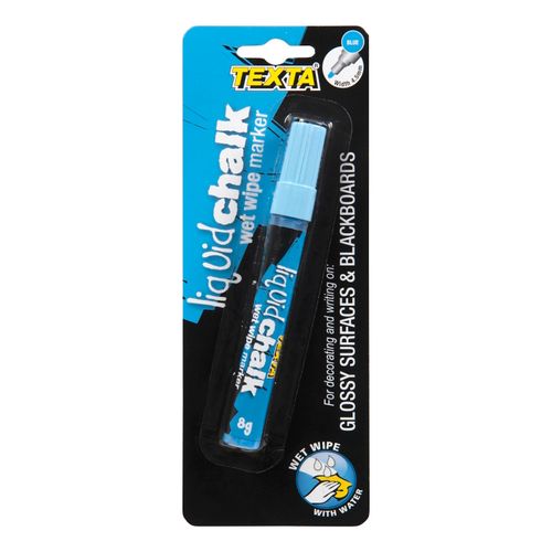 Texta Liquid Chalk Marker Wet Wipe Blue 4.5mm - Sold Each (12 per Box)