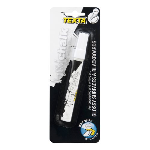 Texta Liquid Chalk Marker Wet Wipe White 4.5mm - Sold Each (12 per Box)