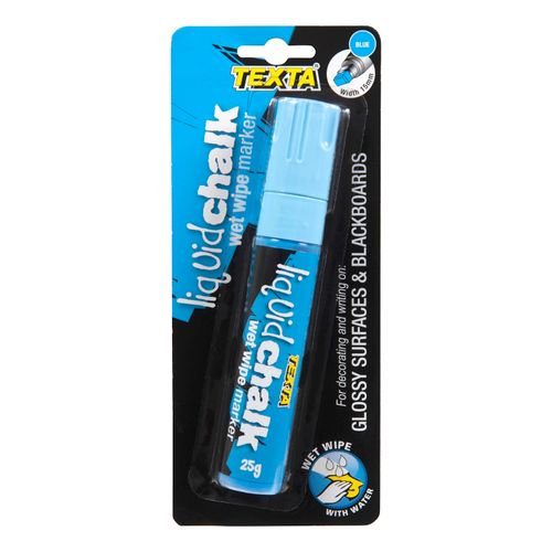 Texta Liquid Chalk Marker Wet Wipe Blue 15mm - Sold Each (12 per Box)