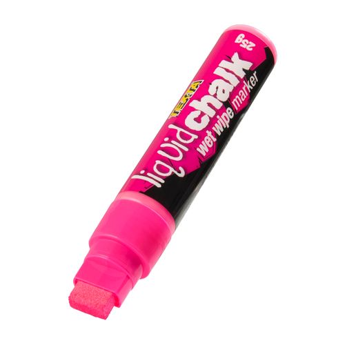 Texta Liquid Chalk Marker Wet Wipe Pink 15mm - Sold Each (12 per Box)