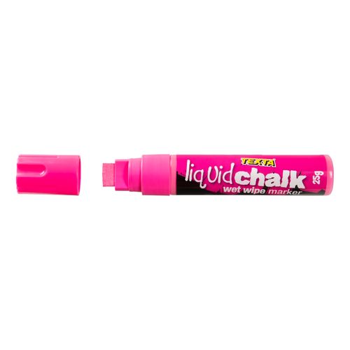 Texta Liquid Chalk Marker Wet Wipe Pink 15mm - Sold Each (12 per Box)