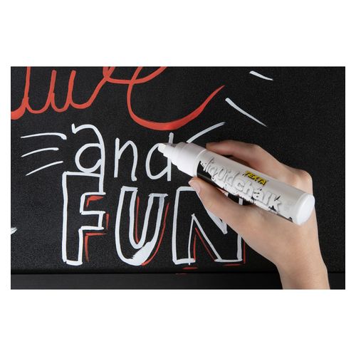 Texta Liquid Chalk Marker Wet Wipe White 15mm - Sold Each (12 per Box)