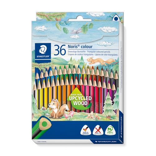 Staedtler Noris Colour Triangular Pencils 185 Assorted Colours Box 36