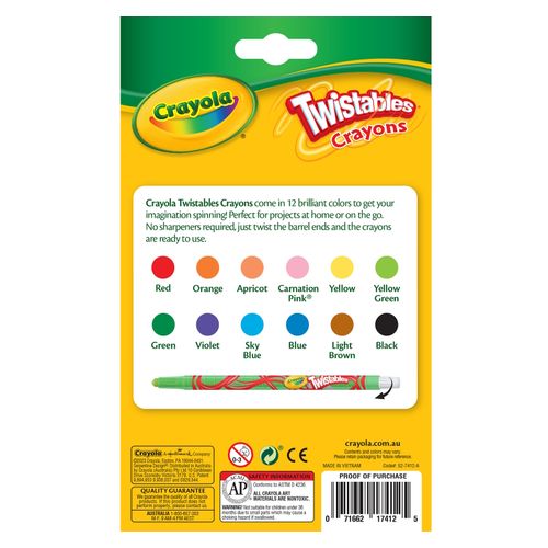 Crayola Twistable Crayon Assorted Colours Pack 12