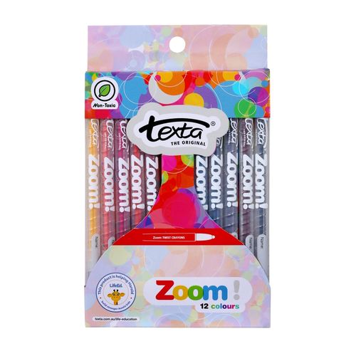 Texta Zoom Twist Crayons Assorted Wallet 12