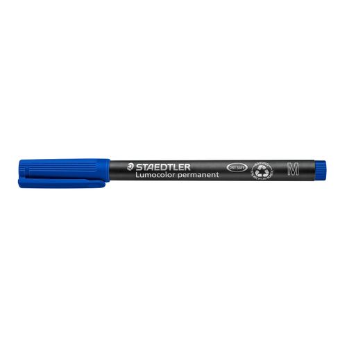 Staedtler Lumocolor Permanent Medium Marker 317 Blue Box 10