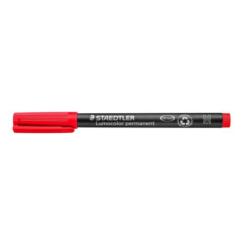Staedtler Lumocolor Permanent Medium Marker 317 Red Box 10