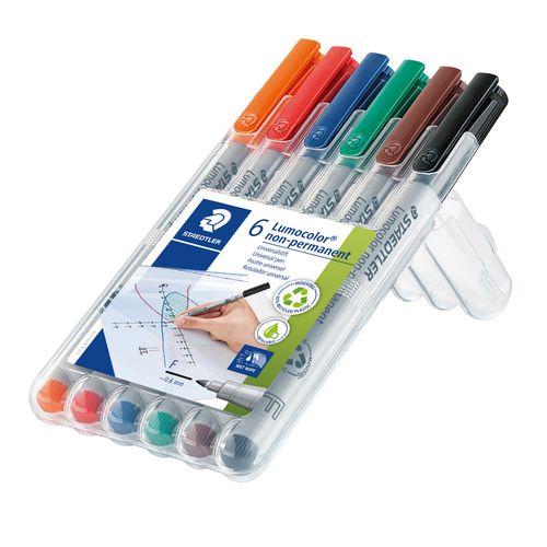 Staedtler Lumocolor Non Permanent Fine Marker 316 Wallet 6